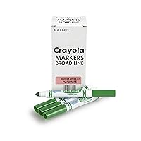 Crayola Washable Markers - Green (12ct), Kids Broad Line Markers, Bulk Markers for Classrooms & Teachers