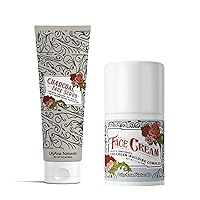 LilyAna Naturals Charcoal Face Scrub 3 Oz and Face Cream 1.7 Oz Bundle - Anti-Aging Facial Exfoliator and Face Cream, Face Moisturizer For Dry Skin, Rose and Pomegranate Extracts - for Women and Men