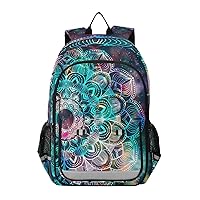 ALAZA Moon Galaxy Colorful Mandala Laptop Backpack Purse for Women Men Travel Bag Casual Daypack with Compartment & Multiple Pockets