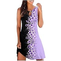 Boho Dresses for Women 2024，Women's Casual Summer Dress Sleeveless Sundress Tank Skeleton Beach Dress