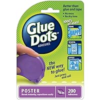 Glue Dots, Permanent Dots Dot N' Go Dispenser, Double-Sided, 3/8, .38 inch, 200 Dots Each, DIY Craft Glue Tape, Sticky Adhesive Glue Points, Liquid
