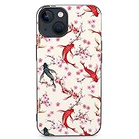 Japanese Koi Fish Cherry Blossoms Printed Case for iPhone 13/13Pro/13Pro Max/13 Mini Custom Cover Cute