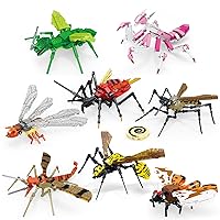 Insect Party Favors for Kids-8 Pack Insect Collection Animals Building Blocks Sets Including 8 Insect Block for Home Decoration, Creative Toys Gift for 8 and Up Year Old Boys and Girls（1200+pcs）