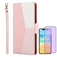 Wallet Case for iPhone 13 Mini/13/13 Pro/13 Pro Max 5G, PU Leather Case with Shockproof TPU Credit Bank Card Slots Kickstand, Book Style Flip Phone Case,Pink,13 Mini 5.4