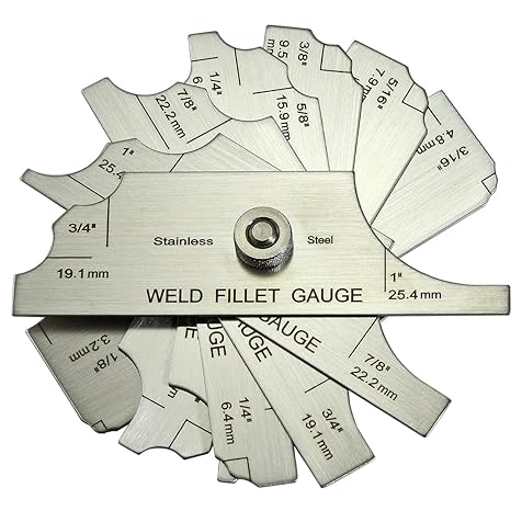 RIVERWELD 7 Piece Fillet Weld Set Gage MG-11 Rl Gauge Depth Gauges Welding Inspection Test Ulnar Metric & Inch