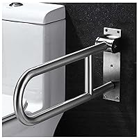 Toilet Grab Bars - Foldable Safety Bathroom Handrails Stainless Steel Flip Up Handicap Grab Bar - Shower Safety Aid Rail for Elderly Disabled Pregnant,Frosted