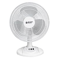 Oscillating Table Fan Quiet 3-Speed 12-Inch Adjustable Tilt Fan with Safety Grill, Ideal for Home, Office, Dorm