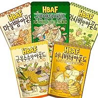 [Official Gilim HBAF] 5 Flavors Almonds Roasted Onion 190g, Honey Butter 190g, Garlic Bread 190g, Baked Corn 190g, Wasabi 190g, Supreme Korean Almond, Nutritious Snack Gift Party Pack