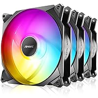 Antec 140mm RGB Fans, 140mm Case Fans, 30mm Thickness Case Fan, 1500 RPM with 95.44CFM, 1.94mmH₂O, 5V 3Pin Addressable RGB Fans with Controller, Motherboard SYNC and 4 Pin PWM Control, Storm T3 Series