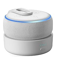 GGMM D3+ Battery Base for Echo Dot 3rd Generation, Portable Echo Dot Battery Base, Larger Capacity 10000, Up to 16 Hours Playtime, White (Not Include Speaker)