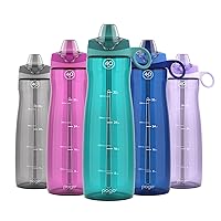 BPA-Free Tritan Plastic Water Bottle with Soft Straw, 40 Oz, Teal