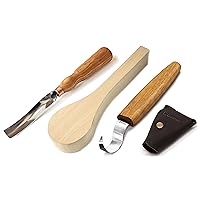 BeaverCraft Wood Carving Gouge Chisel 7L/22 Hook Knife SK1s Wood Carving Spoon Blank B1 Wood Carving Spoon Carving Knife Wood Carving Tools Bowl Carving