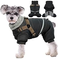 Black Dog Coat, Cozy Dog Winter Jacket, Dog Onesie Body Warm Jackets, Pet Windproof Warm Cold Weather Coats, Reflective Waterproof Cold Weather Doggy Jackets S