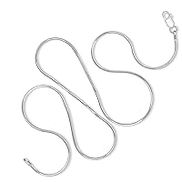 925 Sterling Silver 1MM or 1.6MM 8 Sided Italian Snake Chain - Italian Necklace For Women - Lobster Claw Clasp