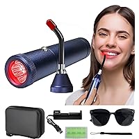 Topcupro Cold Sore Red Light Therapy Device - Canker Sore Treatment Pain Relief for Lips, Infrared Light Therapy Wand for Mouth Nose Ear Knee Feet Hands Joint Muscle Nerve Pain Relief w/Removable Tip