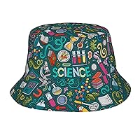 Cartoon Medicine Pattern Print Bucket Hat Packable Travel Sun Caps Fisherman Beach Sun Hat Unisex for Teens Women Men Kids