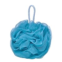 Mesh Pouf Bath Sponge Exfoliating Shower Ball Pom Cleaning Accessory Blue Color