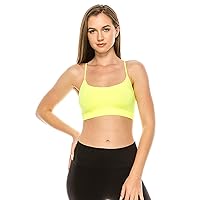 Kurve American Made Basic Crop Tank Top Bra Cami, UV Protective Fabric UPF 50+ (Made with Love in The USA)