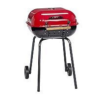Americana The Swinger with an adjustable six-position cooking grid in red