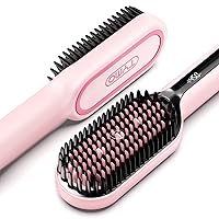 TYMO Ionic Hair Straightener Brush with 16 Temps, 30s Heat-up, Dual Voltage - For Thick, Thin, Curly Hair
