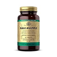 Male Multiple - 60 Tablets - Multivitamin, Mineral & Herbal Formula for Men - Vegan, Gluten Free & Dairy Free - 20 Servings
