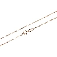 14k solid rose pink gold 1mm singapore chain necklace 16