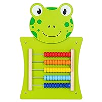 SPARK & WOW Frog Activity Wall Panel - Ages 18m+ - Montessori Sensory Wall Toy - Abacus Activity - Busy Board - Toddler Room Décor