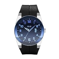 Relic by Fossil Men's Jake Silver Stainless Steel and Black Silicone Band Watch (Model: ZR11861)