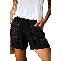 KISSMODA Womens Summer Shorts Leopard/Camo/Solid/Floral Print Elastic Waist Pocketed Casual Pants