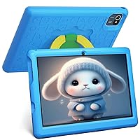 Android 12 10 inch Tablet for Kids Kidoz Pre-Installed, HD 1280 * 800 IPS Screen 2GB+32G+128GB Expansion Quad Core Kids Tablets with Dual Camera WiFi Bluetooth (Blue)