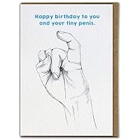 Funny Rude Cheeky 'Tiny Penis' Birthday Greetings Card