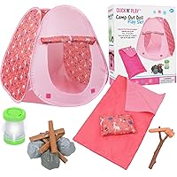 Click N' Play Doll Tent Camping Set & Accessories Perfect for 18 Inch Dolls | 18 Inch Doll Accessories with Camping Tent, Camping Bed, Mini Lamp & Camping Pillow | Doll Camping Set for Girls Ages 3+