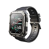 ApexArmor Tactical Timepiece 380mAh Large Capacity Battery Waterproof Android iOS Smartwatches Da fit app, Color: Black