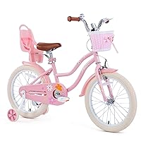 Girls Bike Ages 4-12 Years Old, Kids Bike for Toddlers with Basket & Training Wheels, 12 14 16 18 20 24 Inch Kids Bicycle with Handbrake & Kickstand