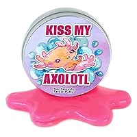 Kiss My Axolotl Stress Putty - Hilarious Animal Present to Relieve Stress - Sassy for Friends and Family - Axolotl Lovers Gift Meme