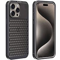 Case for iPhone 14/14 Pro/14 Pro Max, Aluminum Alloy Metal Case - Hollow Heat Dissipation - Aromatherapy Phone Case with Safety Lock,Gray,14 (Gray,14 Pro)