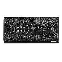  woogwin Womens Slim RFID Credit Card Holder Mini Front Pocket  Wallet Coin Purse Keychain (Crocodile Black) : Clothing, Shoes & Jewelry