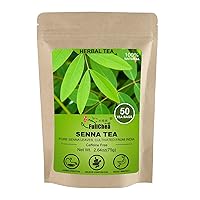 FullChea - Senna Tea, 50 Teabags, 1.5g/bag - Naturally Senna Leaf Tea for Constipation - Non-GMO - Caffeine-free - Support Digestion & Boost Immune System