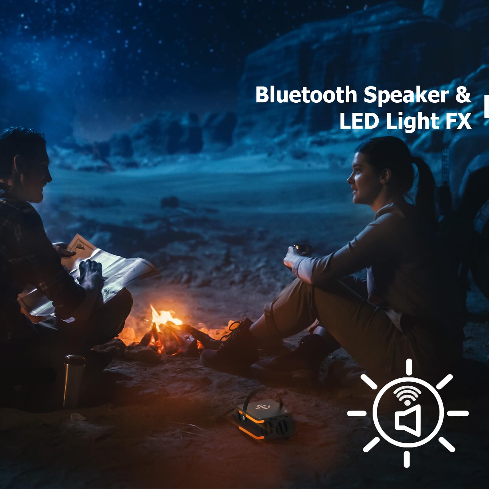 [6 Hr Battery] Worlds Brightest AAXA P6 Ultimate 1100 LED Lumens Smart Projector, 20000mah, WiFi BT Speaker, Android, Mirroring, Mini Projector, 1080p, HDMI/USB/TF Input, 3D Ready, Type C Charging
