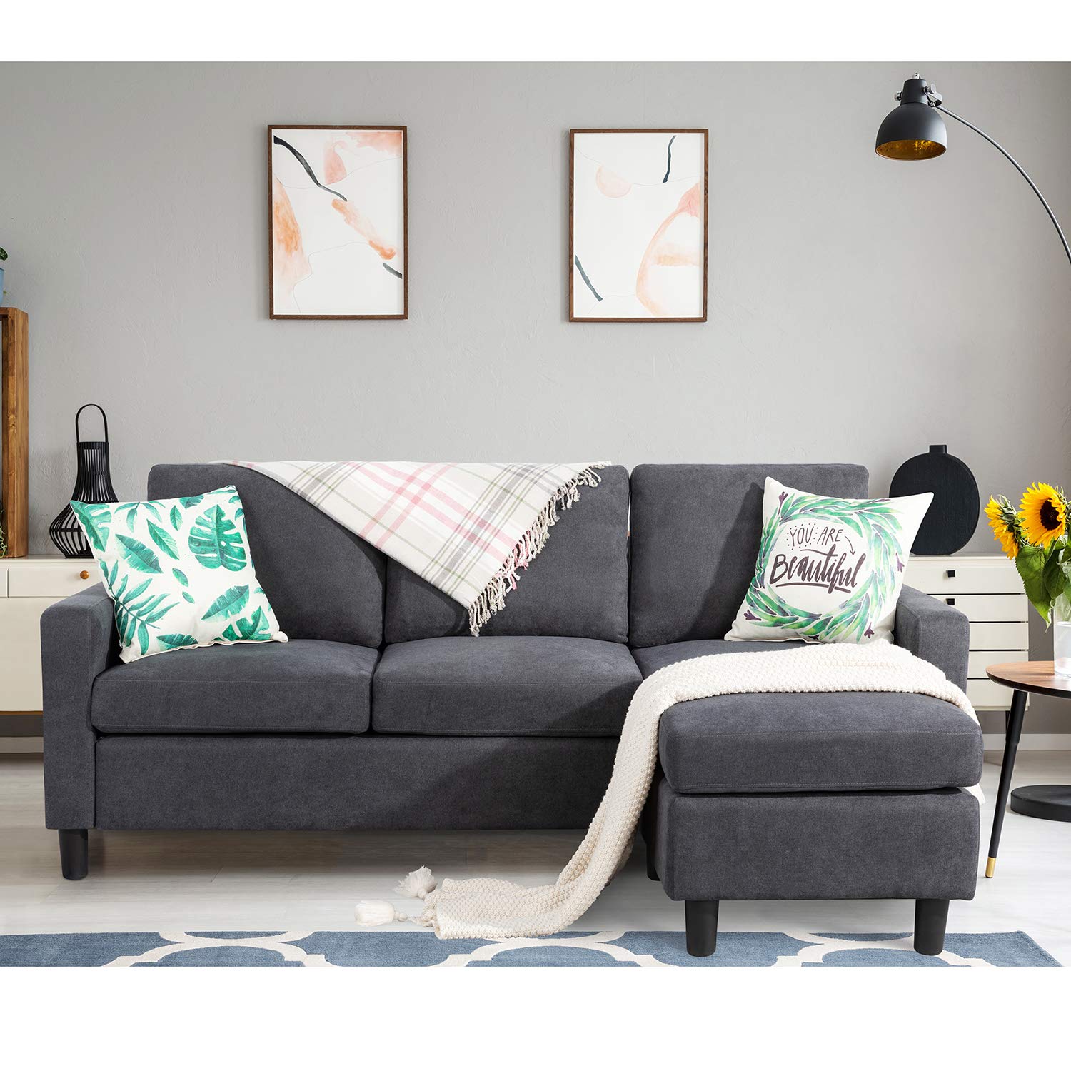 Mua Shintenchi Convertible Sectional Sofa Couch, Modern Linen ...