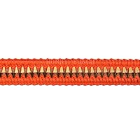 HUNNY-BUNCH (Pack 9 Meters) Premium & Shining Sequence Lace Border for Saree, Suits, Dresses, Lehenga, Blouse Borders, Dupatta, DIY Crafts, Sewing & Much More - Orange