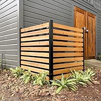 Enclo Privacy Screens EC18009 Charleston Wood Outdoor Privacy Fence Screen Slatted No-Dig Kit 38