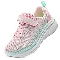Kids Sneakers for Boys Girls Athletic Running Walking Shoes Lightweight Sports Tennis Shoes Adjustable Strap Sneaker for Little Kid Big Kid Gym School