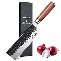 Japan Nakiri Chef Knife, 6.5 Inch Vegetable Chopping Knife, Multipurpose Japanese Kitchen Knife, Hand Forged High Carbon Steel Cleaver, Ergonomic Rosewood Handle with Gift Box