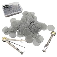 500 Pieces 0.63 Inch Small Metal Pipe Screens, 5/8 in 100% Thicker Stainless Steel with 2 PCS Metal Portable 3 in 1 Cleaning Tool Mini Kit (Silver)