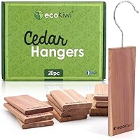 ecoKiwi Cedar Blocks for Clothes Storage - 20 Pack Hanging Cedar Planks - Natural Cedar Chips for Closets and Drawers - Cedar Wood Hangers with Sandpaper - Cedarwood Scent Freshener Protection Control