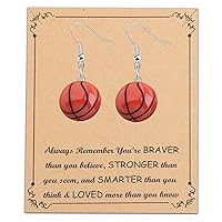 BNQL Basketball Earrings Dangle Basketball Gifts for Basketball Lovers Fan Girls Basketball Hoop Earrings Jewelry