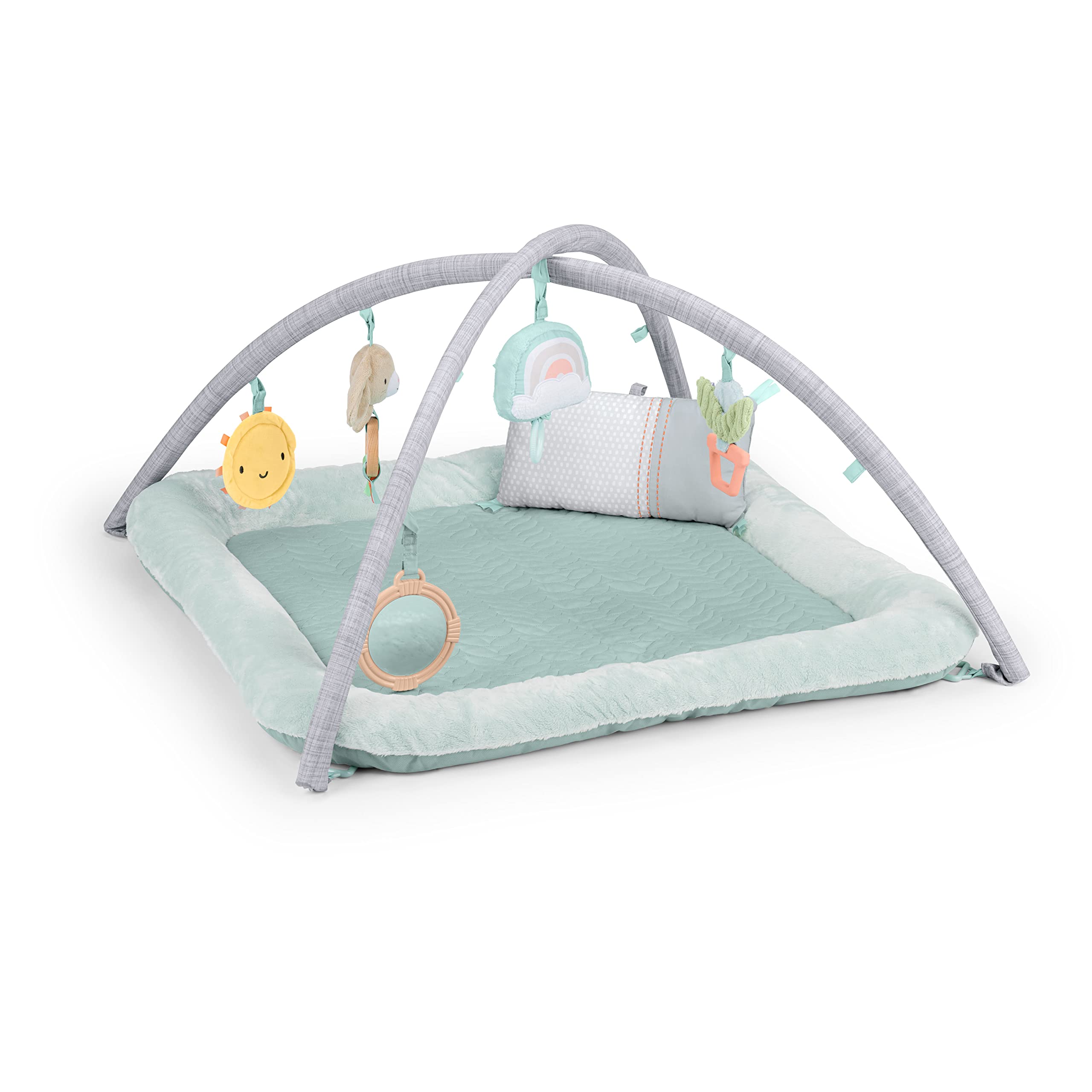 Ingenuity Calm Springs Plush Activity Gym for Baby, Ultra-Soft Premium Mat, Toys