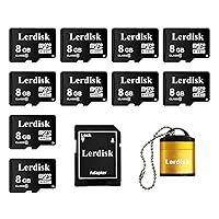 Factory Wholesale 10-Pack Micro SD Card 8GB U1 C10 UHS-I in Bulk Micro SDHC with SD Adapter Produced by Authorized Licencee (8GB U1)