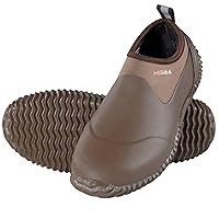 HISEA Unisex Waterproof Garden Shoes, Men's Ankle Rain Boots Women's Slip-On Footwear Rubber Neoprene Camp Booties Outdoor Rain Shoe for Gardening, Farming, Camping, Car Wash, Lawn Care and Yard Work